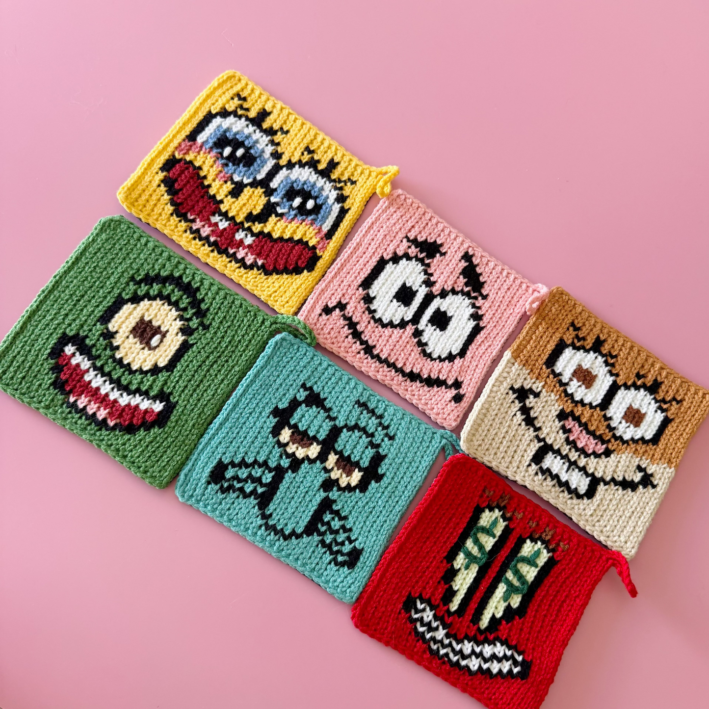 Character-Inspired Crochet Coasters | Cute Handmade Drink Coasters