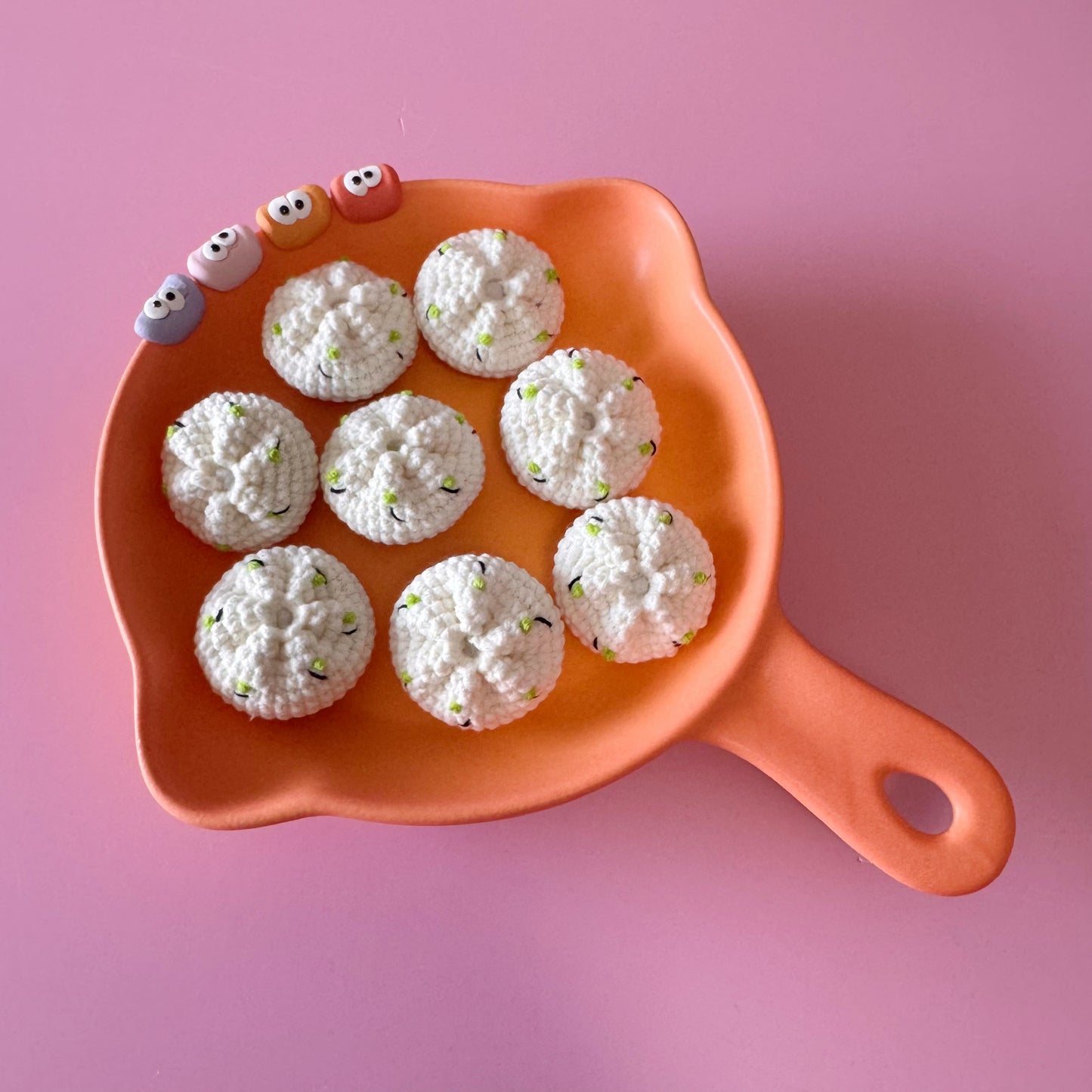 Pan-Fried Bao Keychain | Handmade Crochet Plush Charm