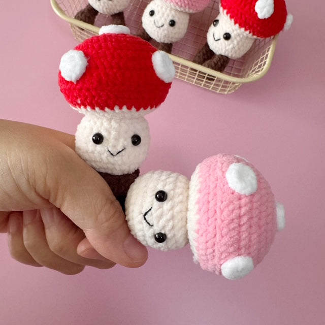 Cute Crocheted Mushroom Friend (with Tiny Legs!)