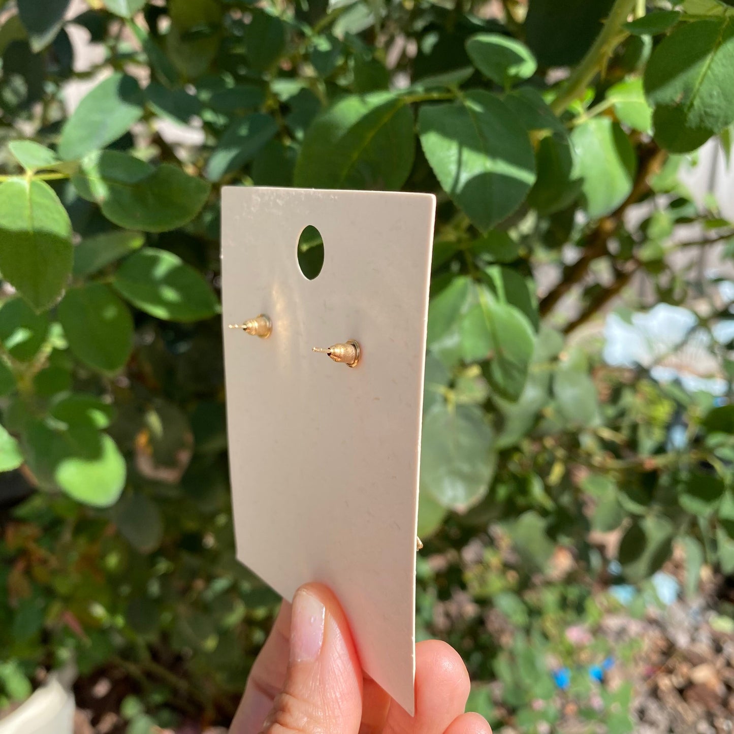 Christmas tree uv resin with real fern leaves/Holiday stud earrings/Pressed flower plants/Gift for her