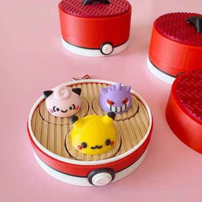 Jumbo Pokémon-Inspired Steamed Bun Clicker – 3 Characters Edition | Kawaii 3D Printed Fidget Toy