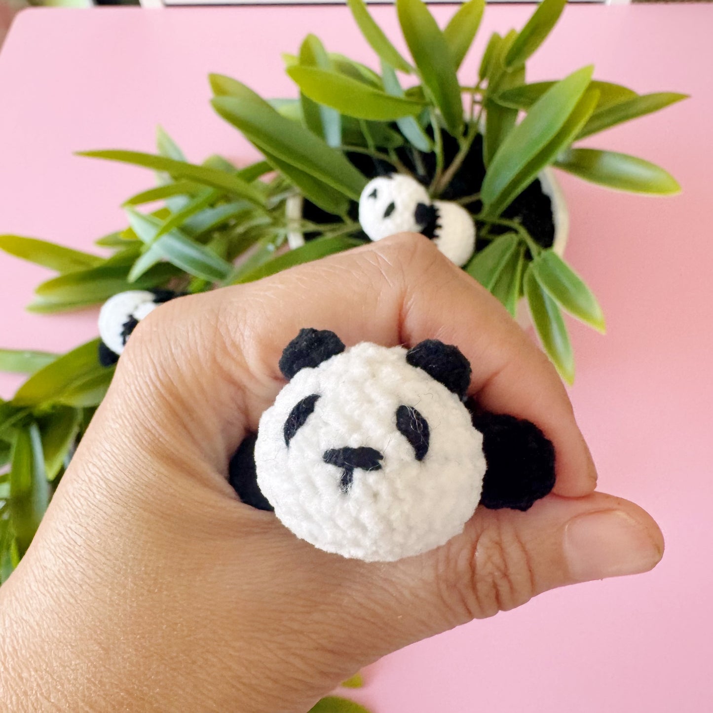 Mini Crochet Panda – Tummy Time Plush