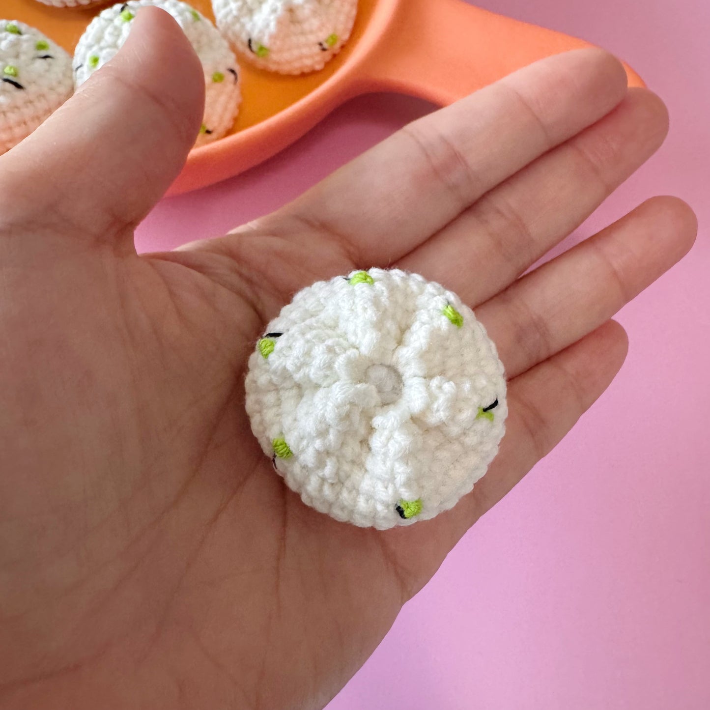 Pan-Fried Bao Keychain | Handmade Crochet Plush Charm