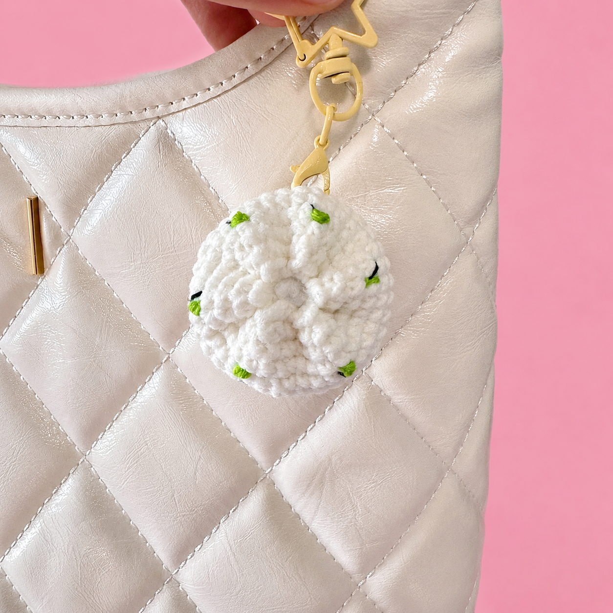 Pan-Fried Bao Keychain | Handmade Crochet Plush Charm