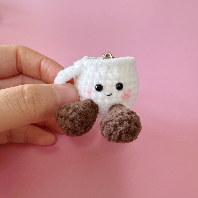 ☕ Cozy Coffee Mug Crochet Keychain