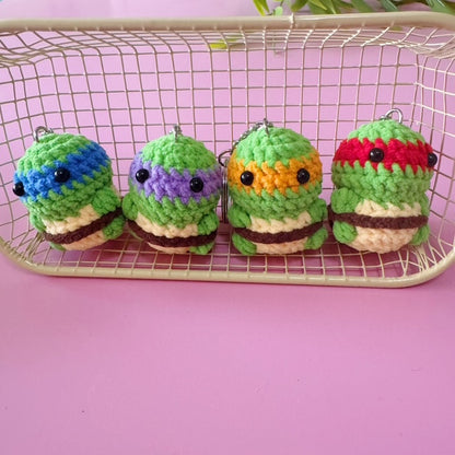 🐢 Mini Ninja Turtle Crochet Keychain