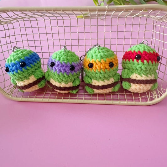 🐢 Mini Ninja Turtle Crochet Keychain