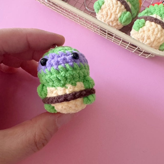 🐢 Mini Ninja Turtle Crochet Keychain