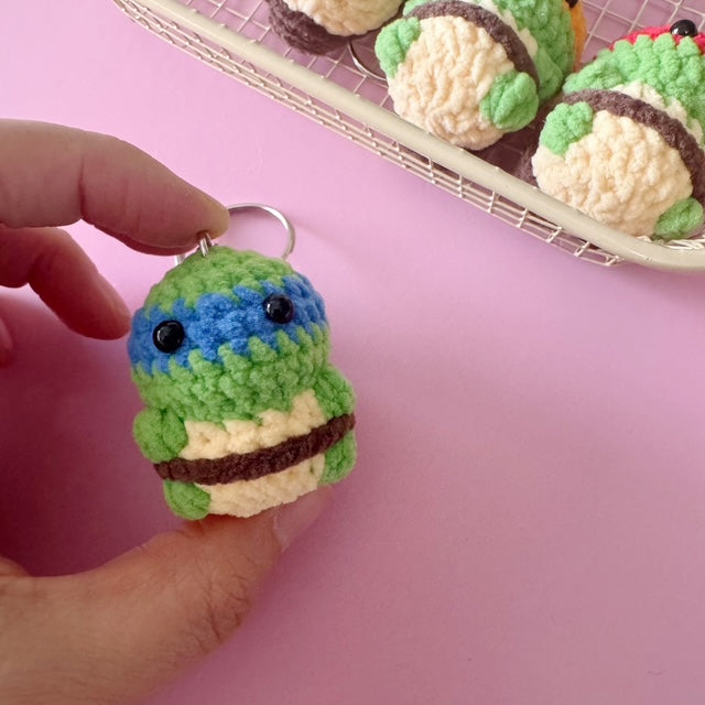 🐢 Mini Ninja Turtle Crochet Keychain