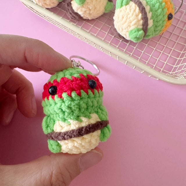 🐢 Mini Ninja Turtle Crochet Keychain
