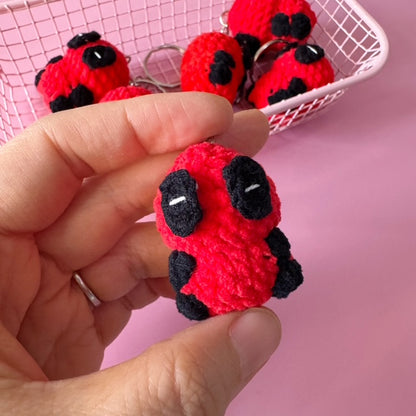 Mini Deadpool Crochet Keychain
