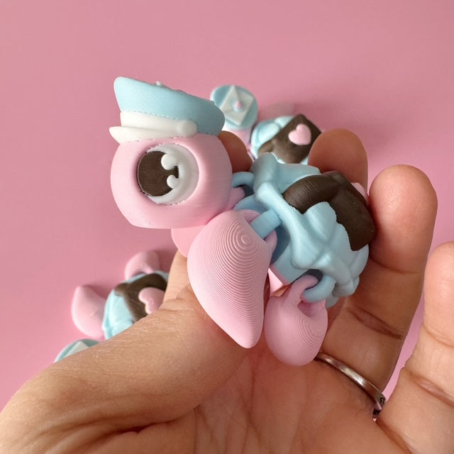 Pastel Love Letter Sea Turtle – 3D Printed Flexi Figure