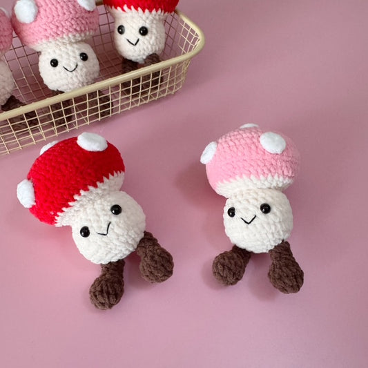 Cute Crocheted Mushroom Friend (with Tiny Legs!)