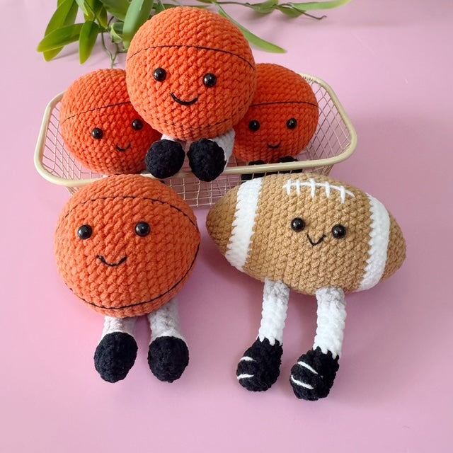 🏀🏈 Cute Sports Plush Friend (with Tiny Legs!)