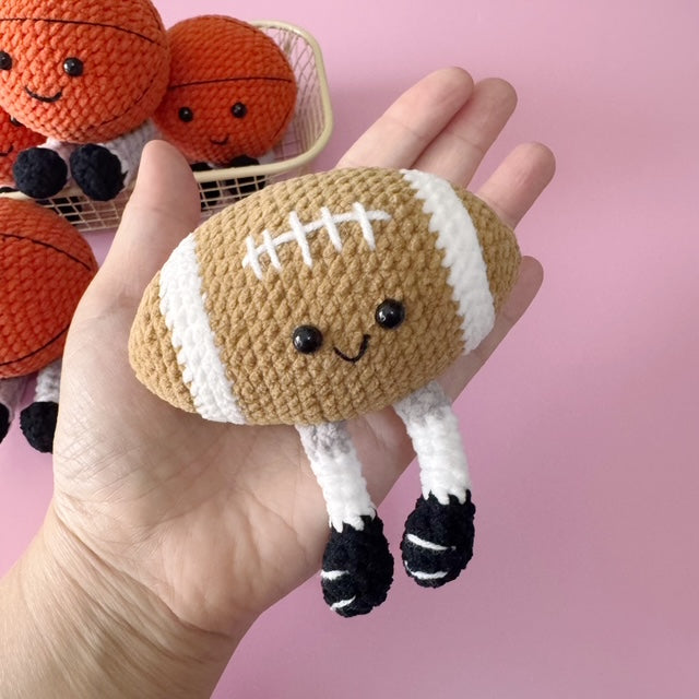 🏀🏈 Cute Sports Plush Friend (with Tiny Legs!)