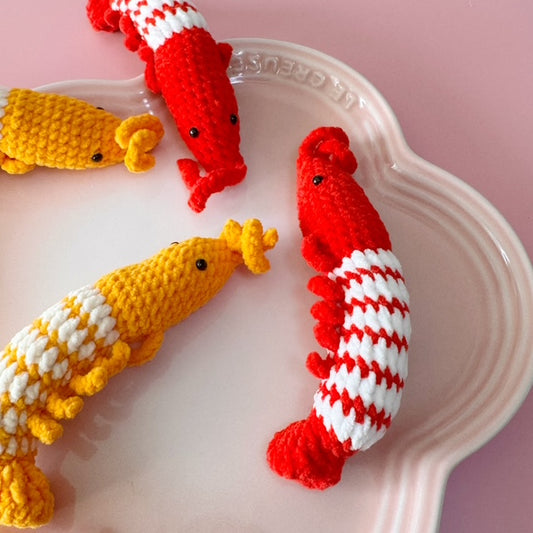 Cozy Striped Shrimp Friend (Red & Orange) 🦐