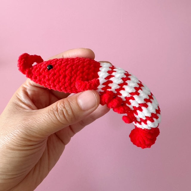 Cozy Striped Shrimp Friend (Red & Orange) 🦐