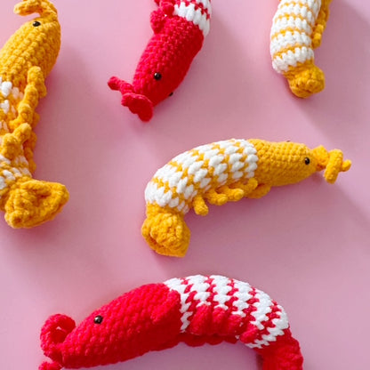 Cozy Striped Shrimp Friend (Red & Orange) 🦐