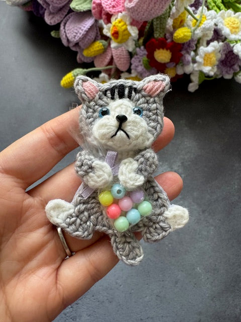 Kitty Cat with Bag of candy Brooch/Pin