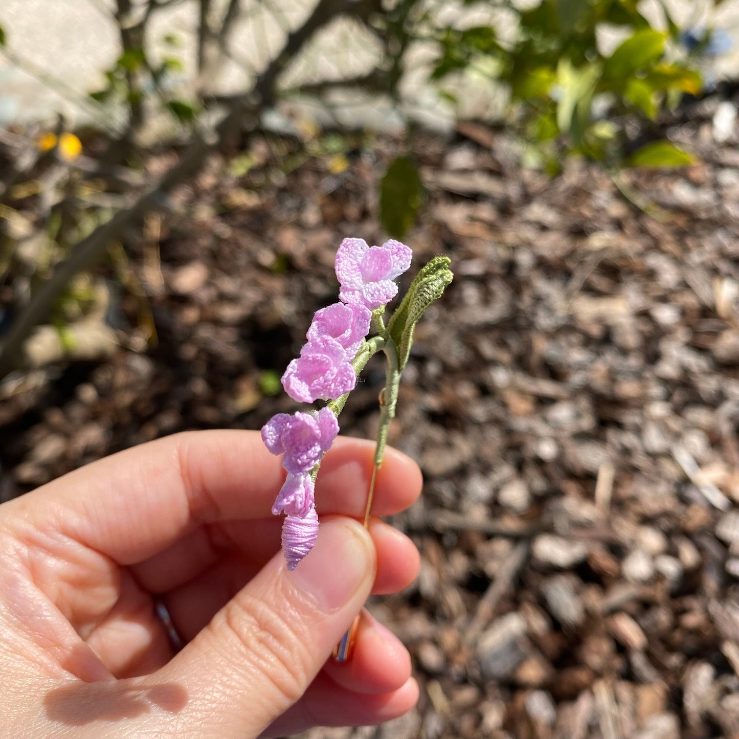 Purple Freesia Spring flower Wreath crochet brooch/Micro crochet/Handmade Crochet brooch/Elegant brooch for her/Knitted flowers/Ship from US